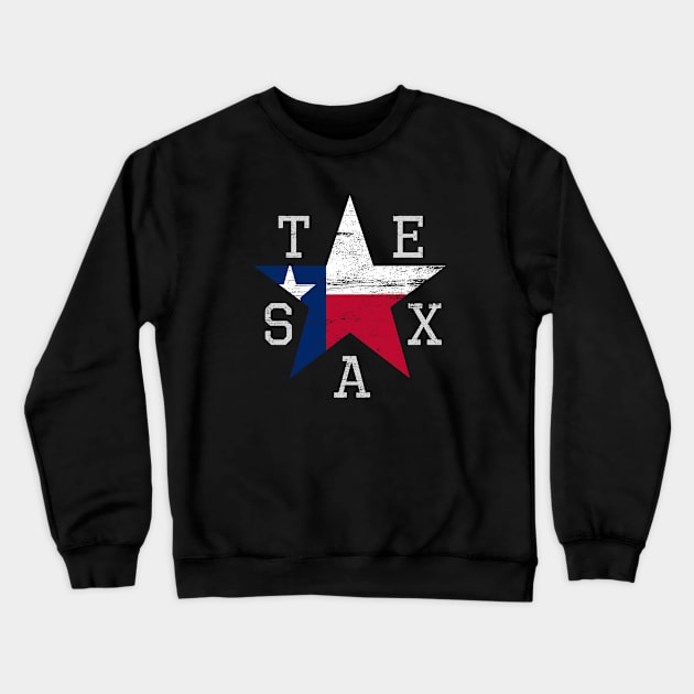 TEXAS STAR GRUNGE Crewneck Sweatshirt by AR DESIGN